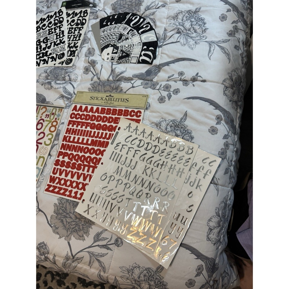 Scrapbooking Journaling Craft Letters Numbers Stickers Quotes Lot Over 50 Sheets - Picture 4 of 14